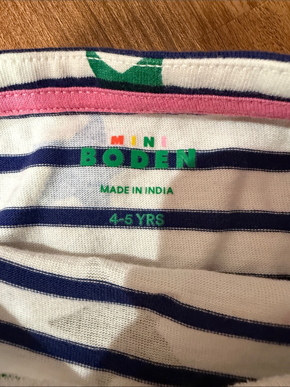 Mini Boden Navy Stripe Long-Sleeve Top with Multicolor Stars - Picture 2 of 4